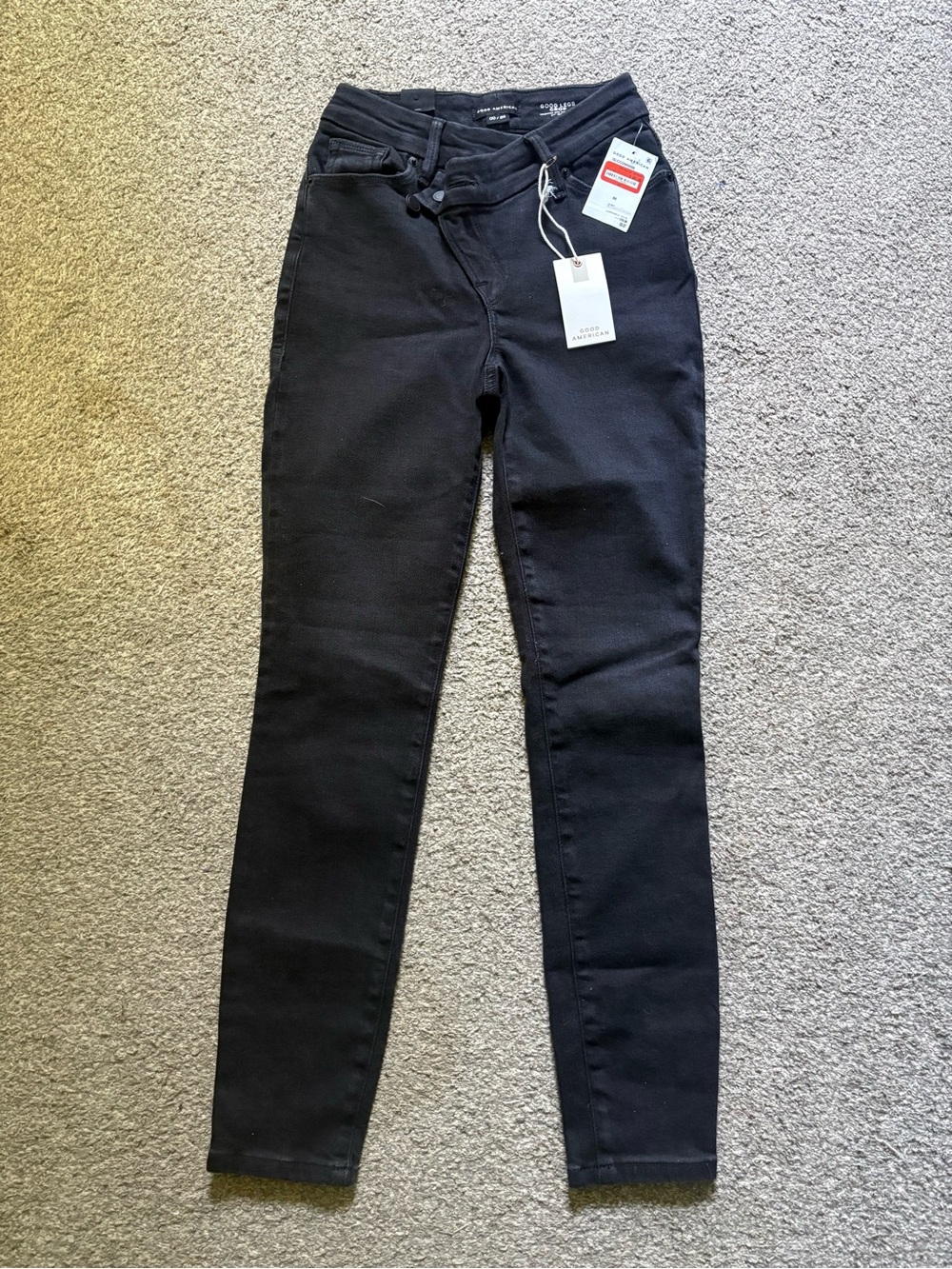 Good American Black Mid-Rise Skinny Jeans - US 00/24 - 27” inseam